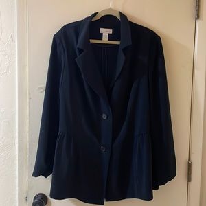 Spiegel 20W Black suit blazer jacket two button closure, peplum